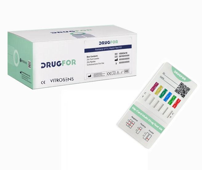 Швидкий тест для виявлення наркотичних речовин в сечі (5 видів), (сеча), DrugFor™, Vitrosens Biotechnology Inc.